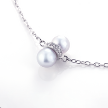 画像をギャラリービューアに読み込む, K18アコヤ本真珠&ダイヤモンドブレスレット(4.0㎜)