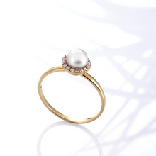 画像をギャラリービューアに読み込む, K18YGアコヤ本真珠ベビーパールリング(5.0mm)