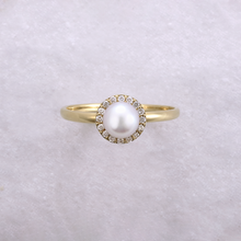 画像をギャラリービューアに読み込む, K18YGアコヤ本真珠ベビーパールリング(5.0mm)