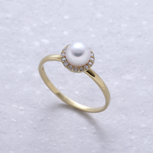 画像をギャラリービューアに読み込む, K18YGアコヤ本真珠ベビーパールリング(5.0mm)