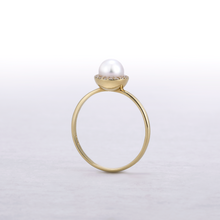 画像をギャラリービューアに読み込む, K18YGアコヤ本真珠ベビーパールリング(5.0mm)