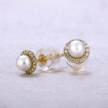 画像をギャラリービューアに読み込む, K18アコヤベビーパールピアス(4.0㎜)