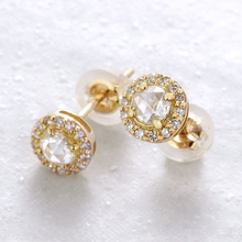 画像をギャラリービューアに読み込む, K18ローズカットダイヤモンドピアス