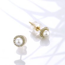 画像をギャラリービューアに読み込む, K18アコヤベビーパールピアス(4.0㎜)