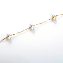 画像をギャラリービューアに読み込む, K18アコヤ本真珠&ダイヤモンドブレスレット(4.0㎜)