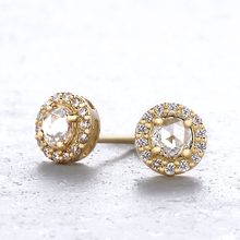 画像をギャラリービューアに読み込む, K18ローズカットダイヤモンドピアス